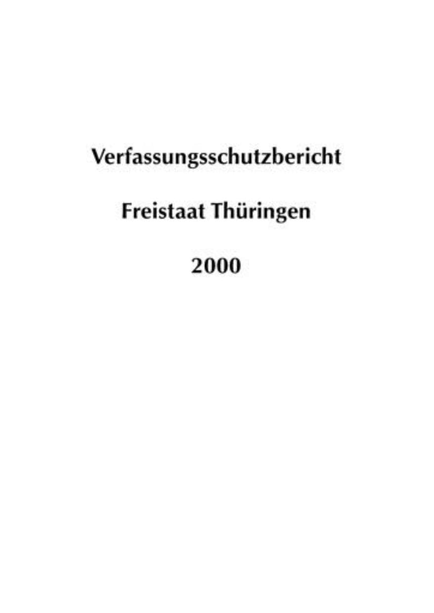 Seite 4 des Verfassungsschutzbericht 2000 Thüringen
