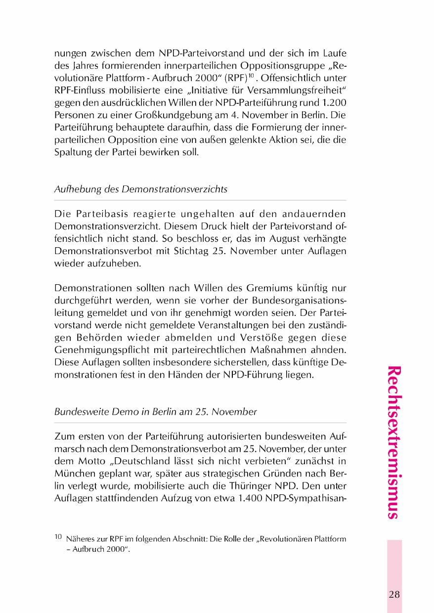 Seite 31 des Verfassungsschutzbericht 2000 Thüringen