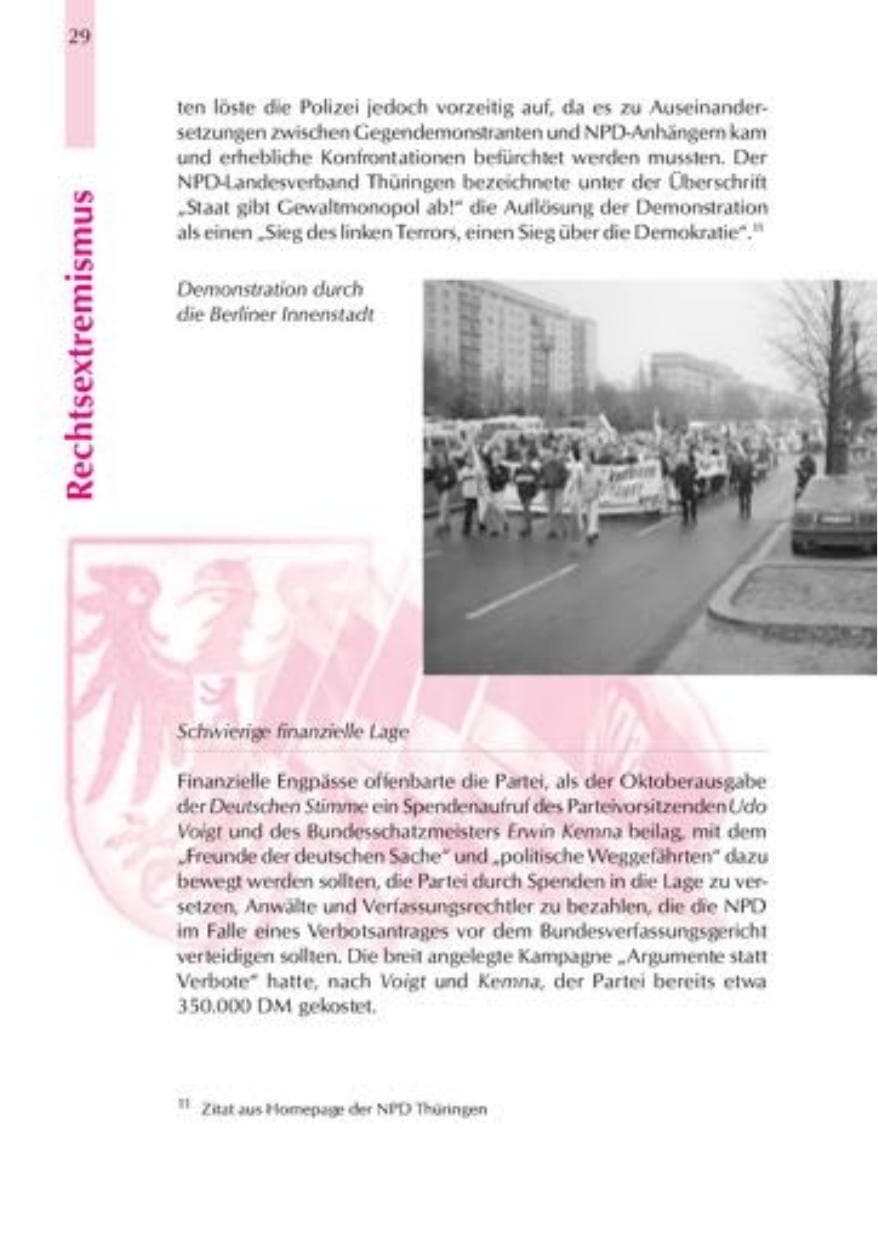 Seite 32 des Verfassungsschutzbericht 2000 Thüringen