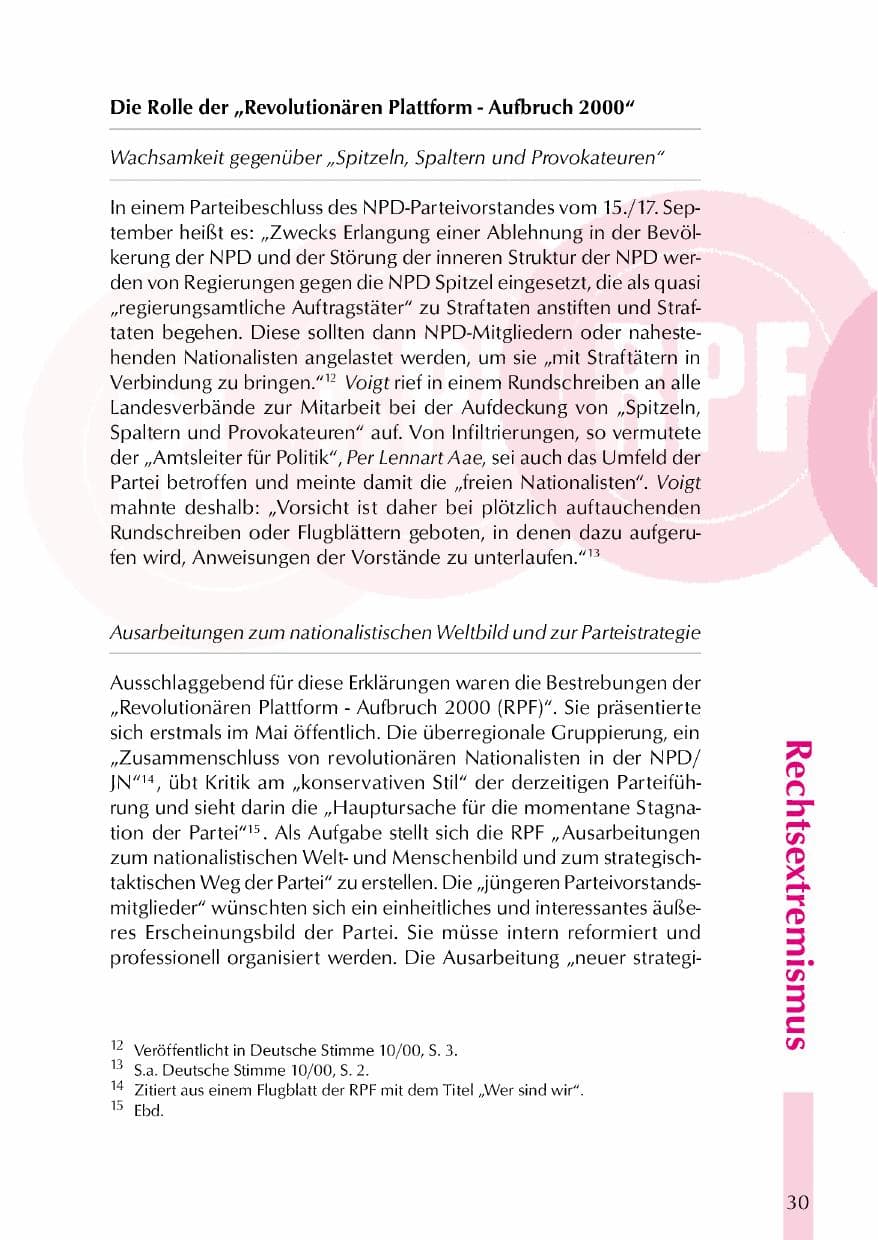 Seite 33 des Verfassungsschutzbericht 2000 Thüringen
