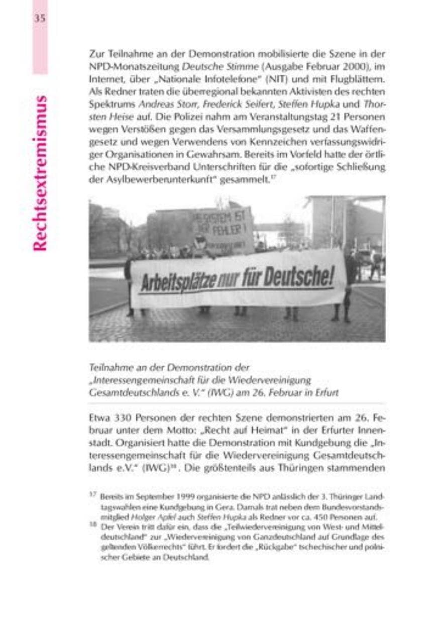 Seite 38 des Verfassungsschutzbericht 2000 Thüringen