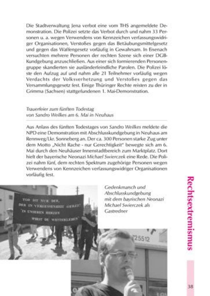 Seite 41 des Verfassungsschutzbericht 2000 Thüringen