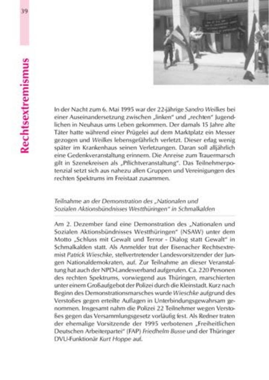 Seite 42 des Verfassungsschutzbericht 2000 Thüringen