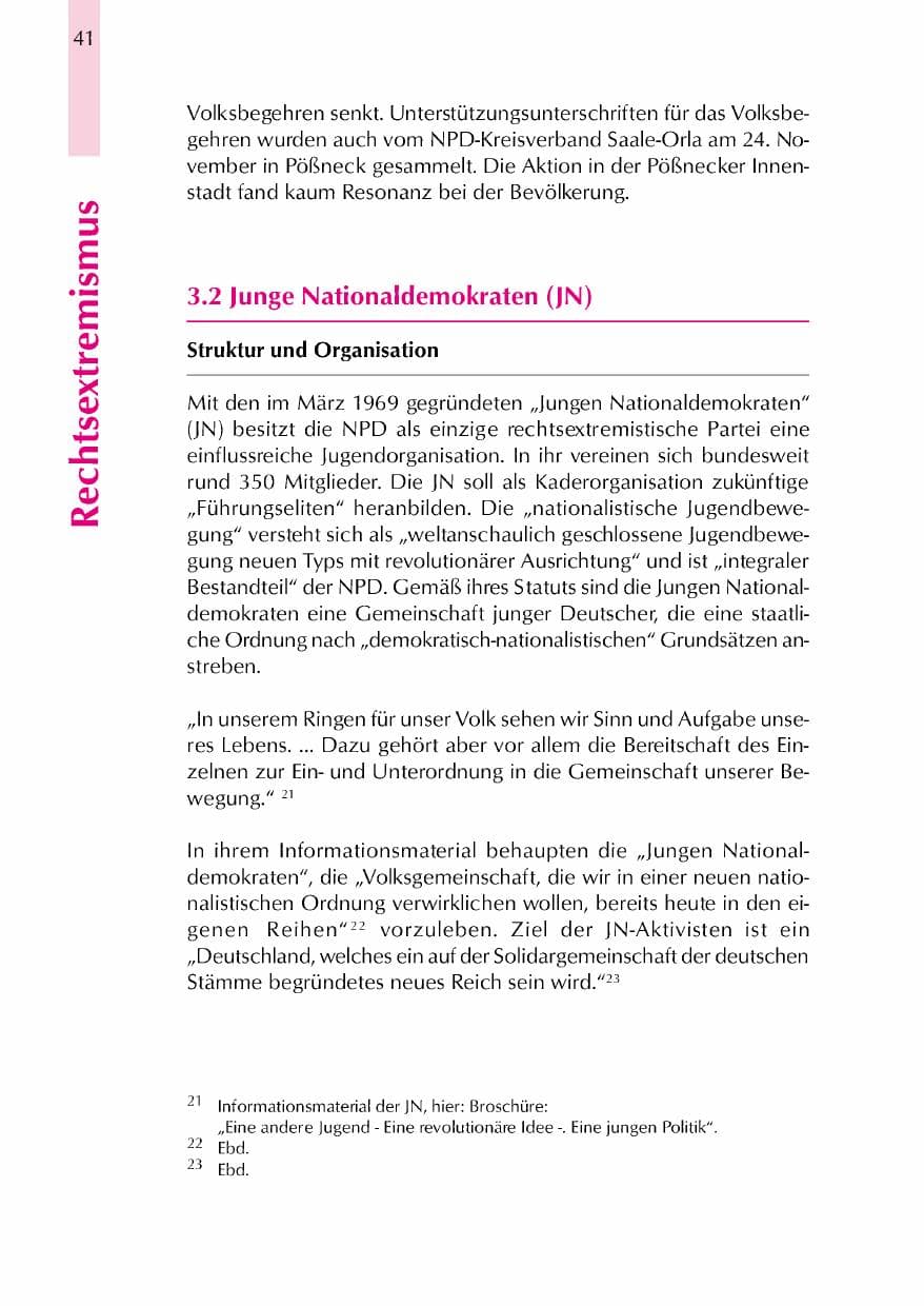 Seite 44 des Verfassungsschutzbericht 2000 Thüringen