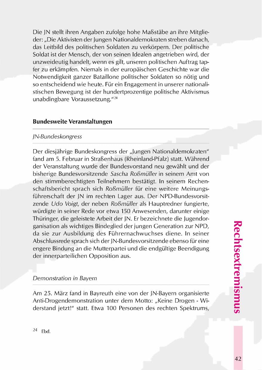 Seite 45 des Verfassungsschutzbericht 2000 Thüringen