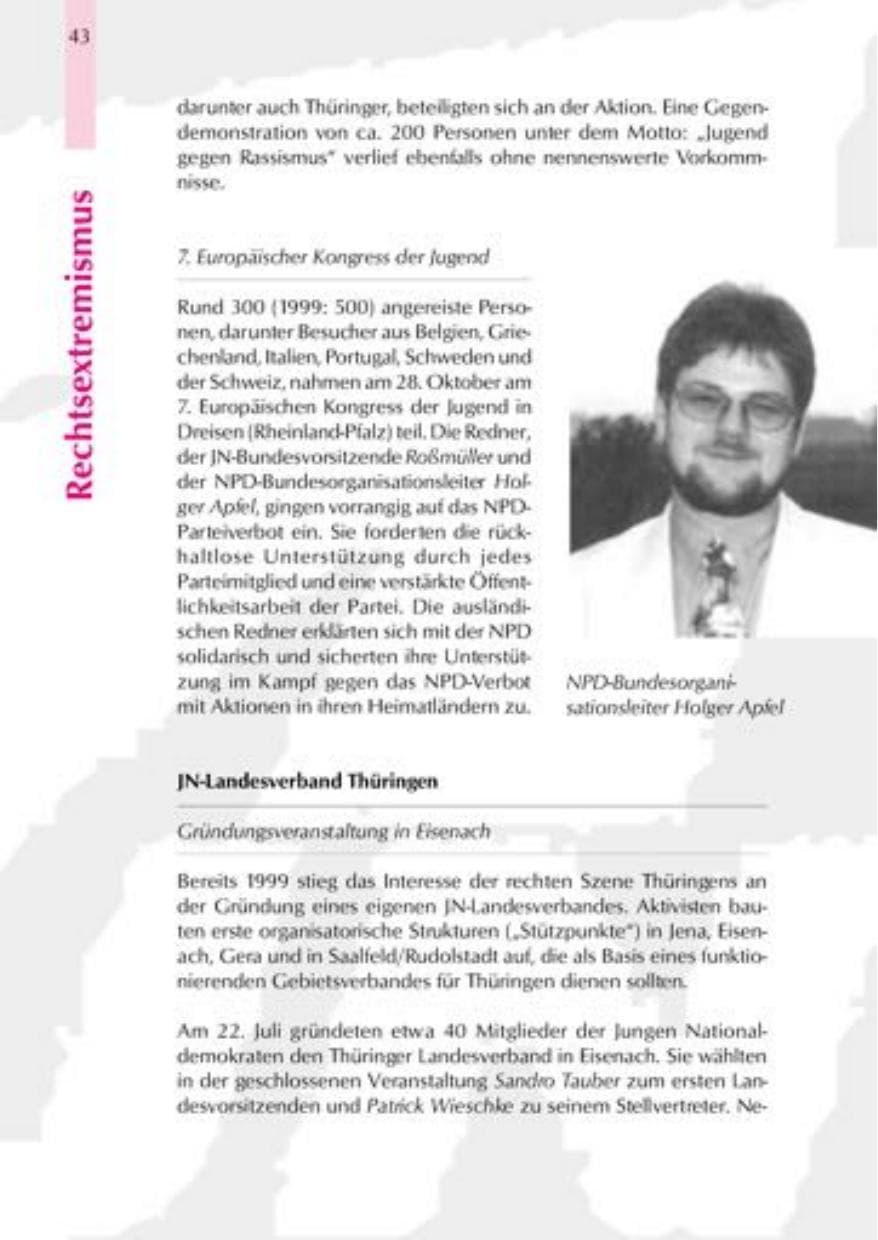 Seite 46 des Verfassungsschutzbericht 2000 Thüringen
