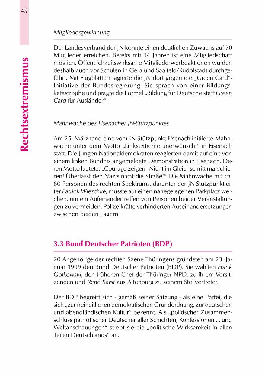 Seite 48 des Verfassungsschutzbericht 2000 Thüringen