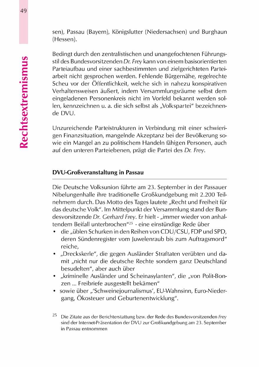 Seite 52 des Verfassungsschutzbericht 2000 Thüringen