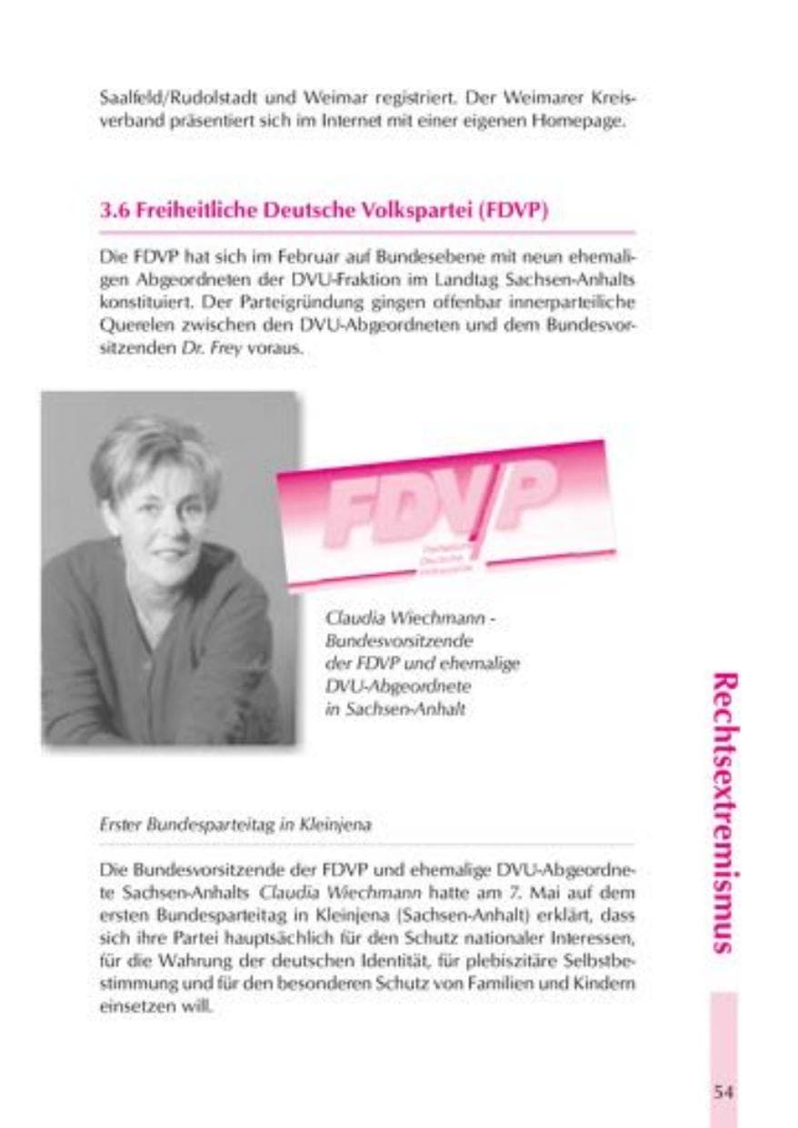 Seite 57 des Verfassungsschutzbericht 2000 Thüringen