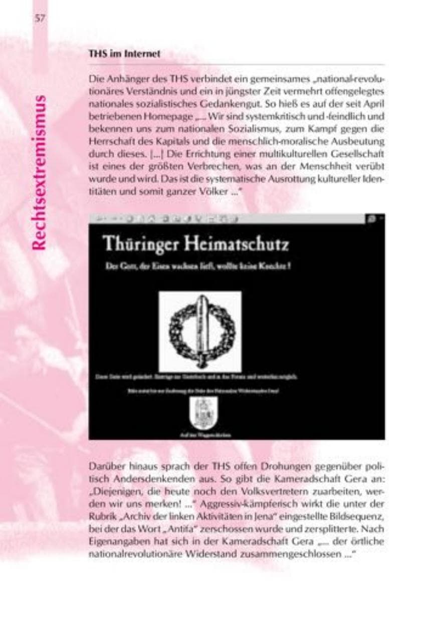 Seite 60 des Verfassungsschutzbericht 2000 Thüringen