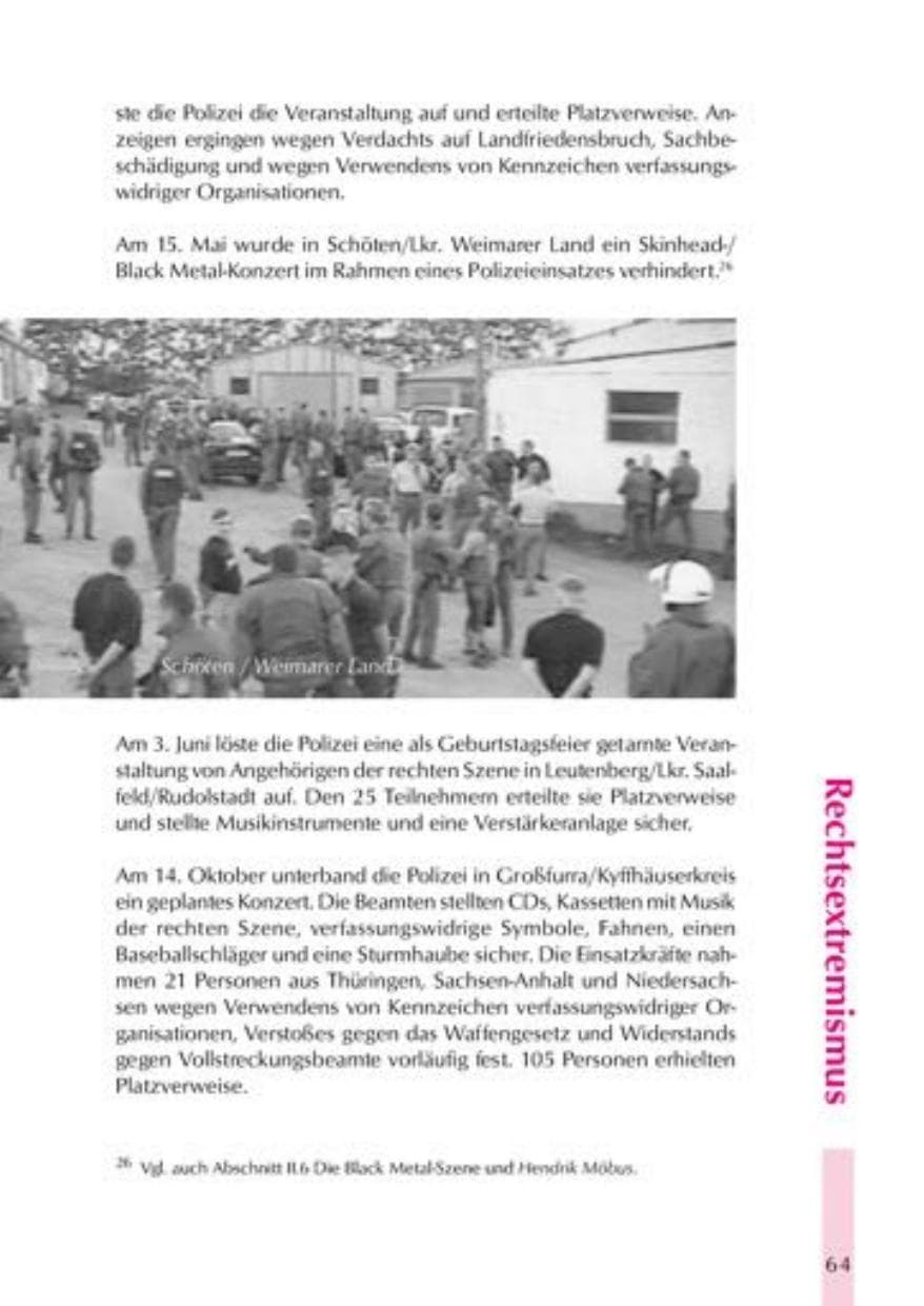 Seite 67 des Verfassungsschutzbericht 2000 Thüringen