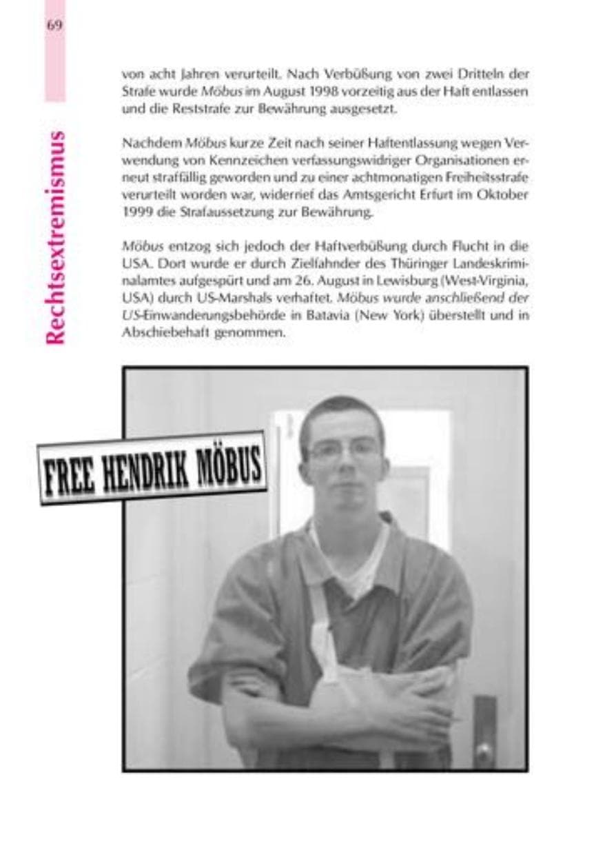 Seite 72 des Verfassungsschutzbericht 2000 Thüringen