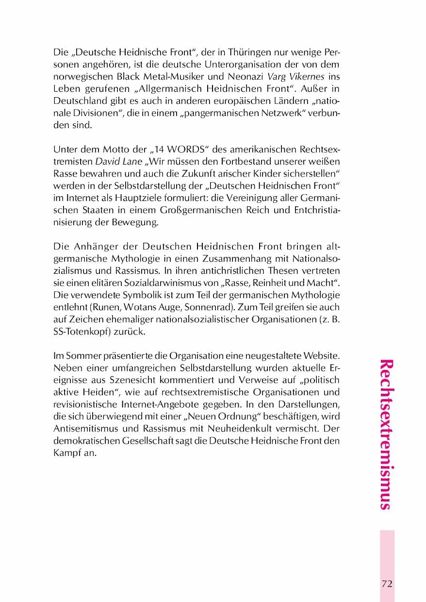 Seite 75 des Verfassungsschutzbericht 2000 Thüringen
