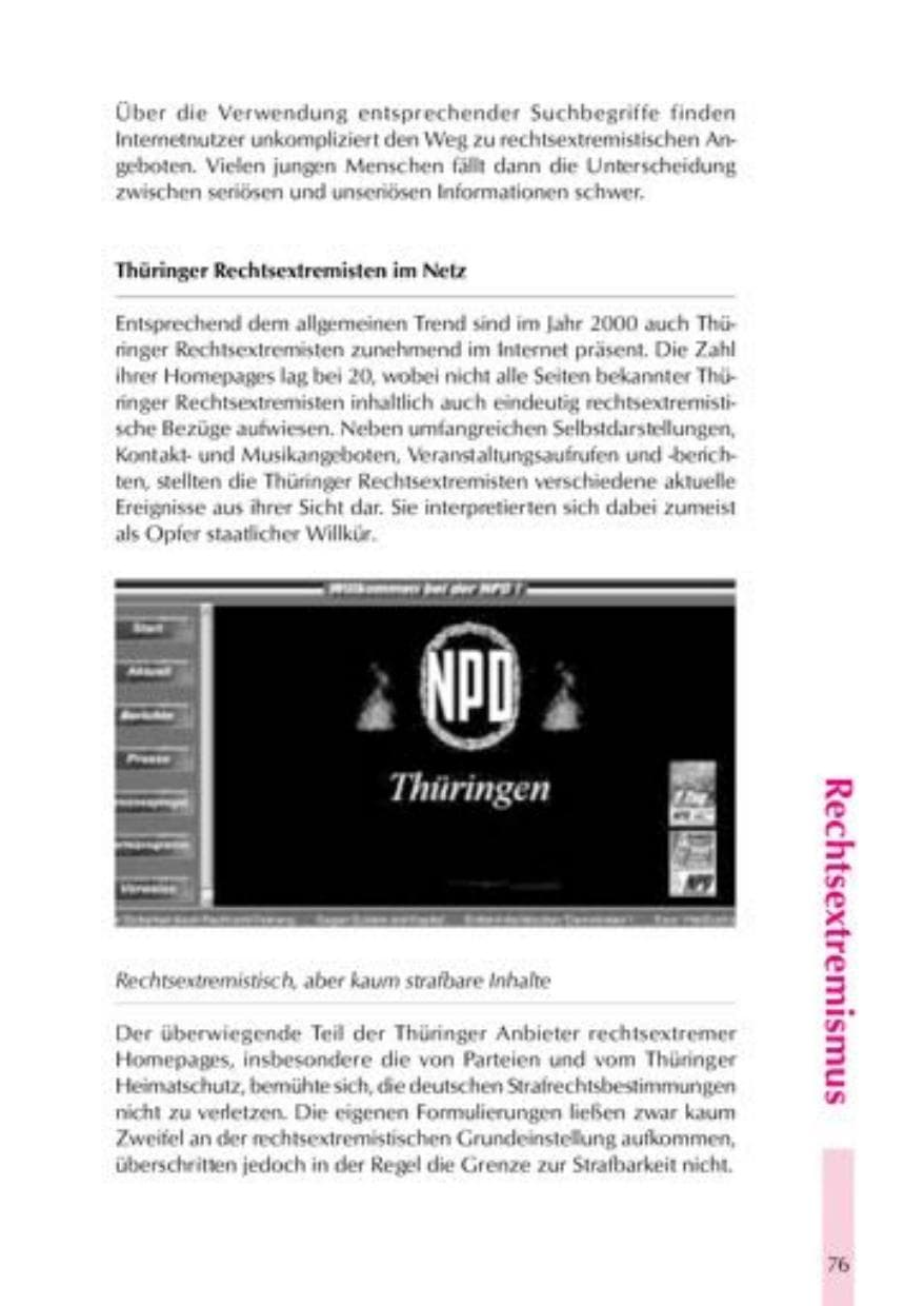 Seite 79 des Verfassungsschutzbericht 2000 Thüringen
