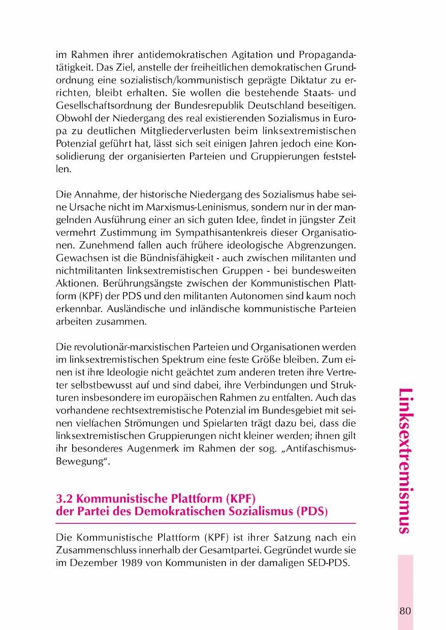 Seite 83 des Verfassungsschutzbericht 2000 Thüringen