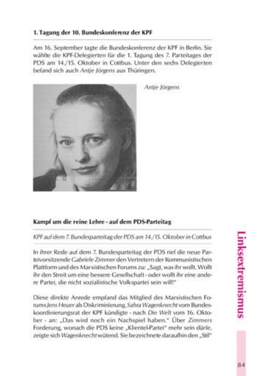 Seite 87 des Verfassungsschutzbericht 2000 Thüringen