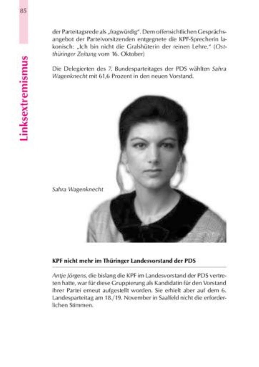 Seite 88 des Verfassungsschutzbericht 2000 Thüringen