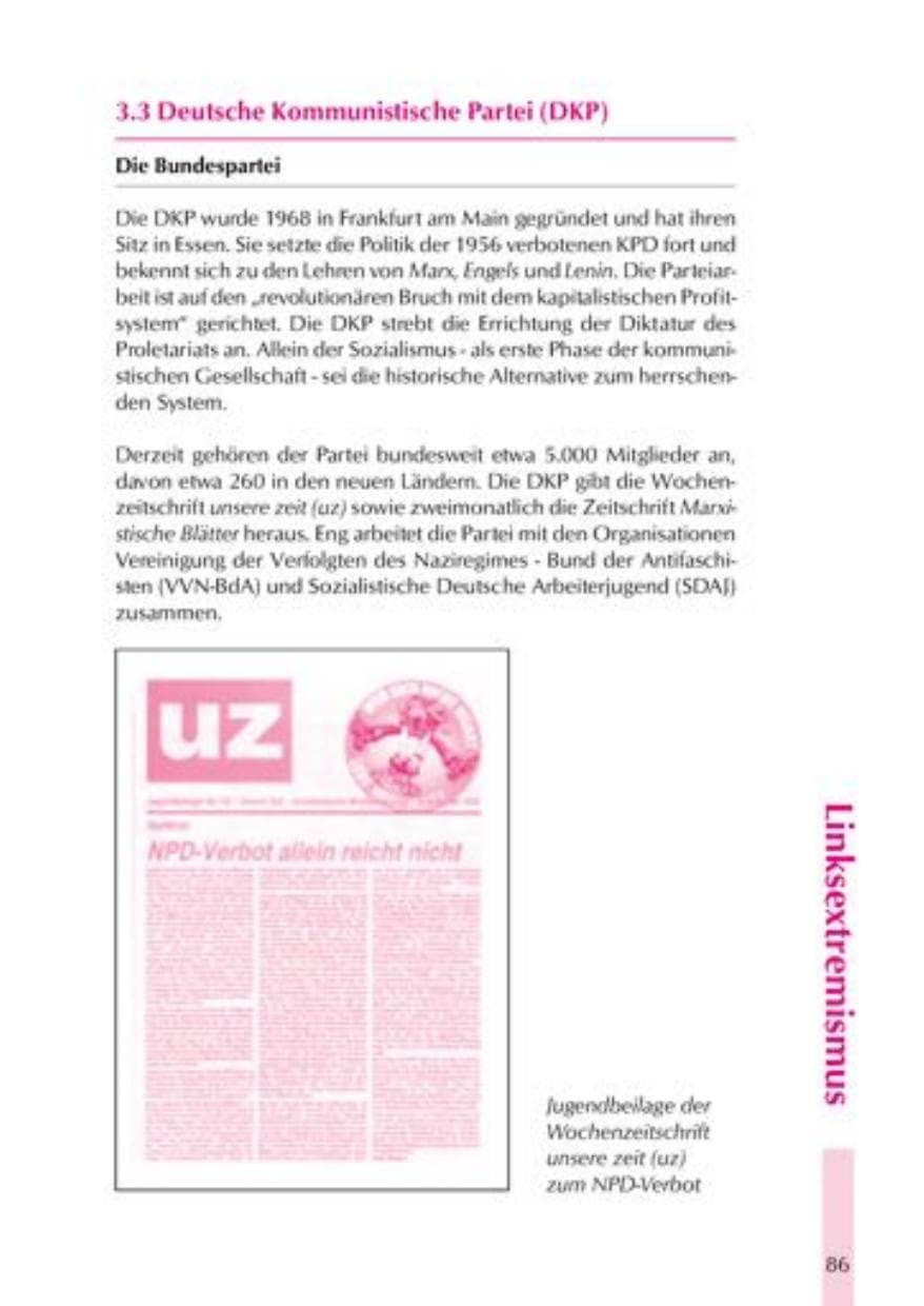Seite 89 des Verfassungsschutzbericht 2000 Thüringen