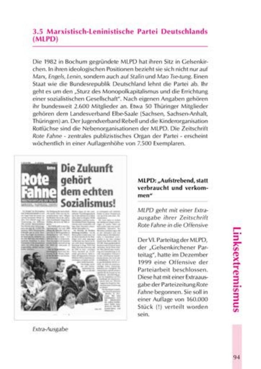 Seite 97 des Verfassungsschutzbericht 2000 Thüringen