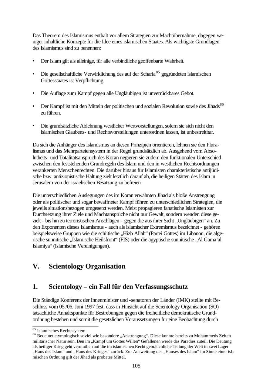 Seite 105 des Verfassungsschutzbericht 2001 Thüringen