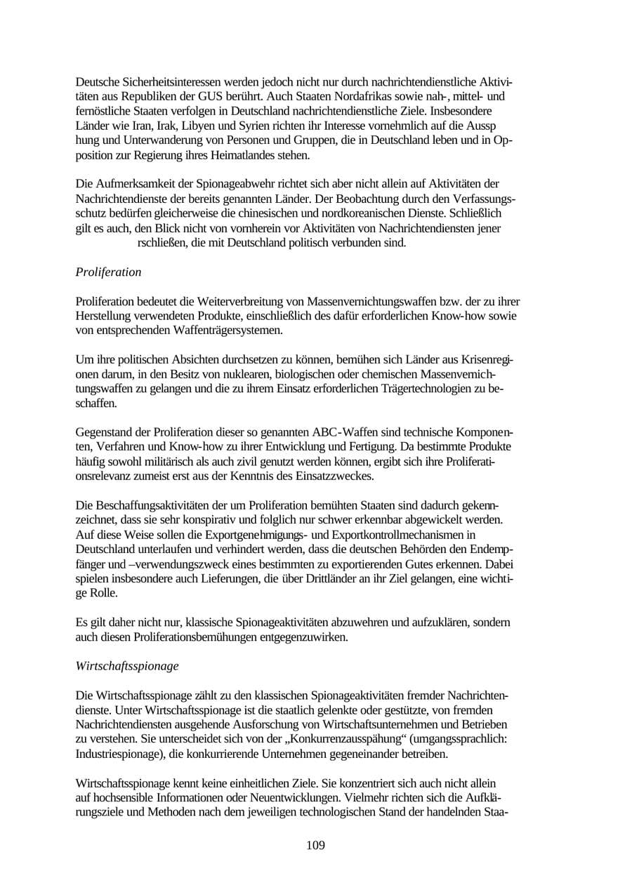 Seite 109 des Verfassungsschutzbericht 2001 Thüringen