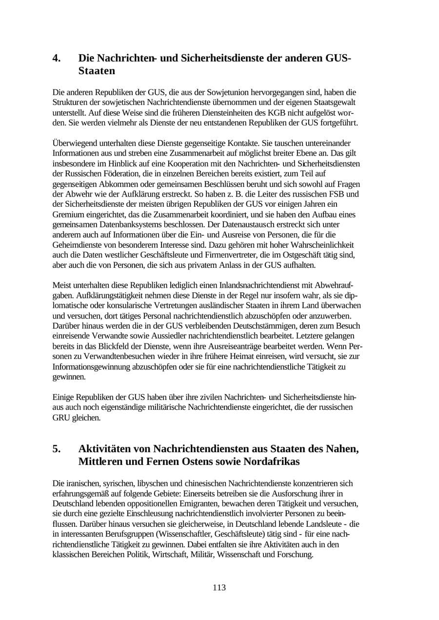 Seite 113 des Verfassungsschutzbericht 2001 Thüringen