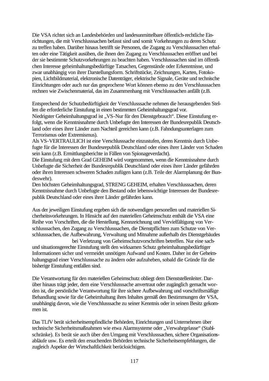 Seite 117 des Verfassungsschutzbericht 2001 Thüringen