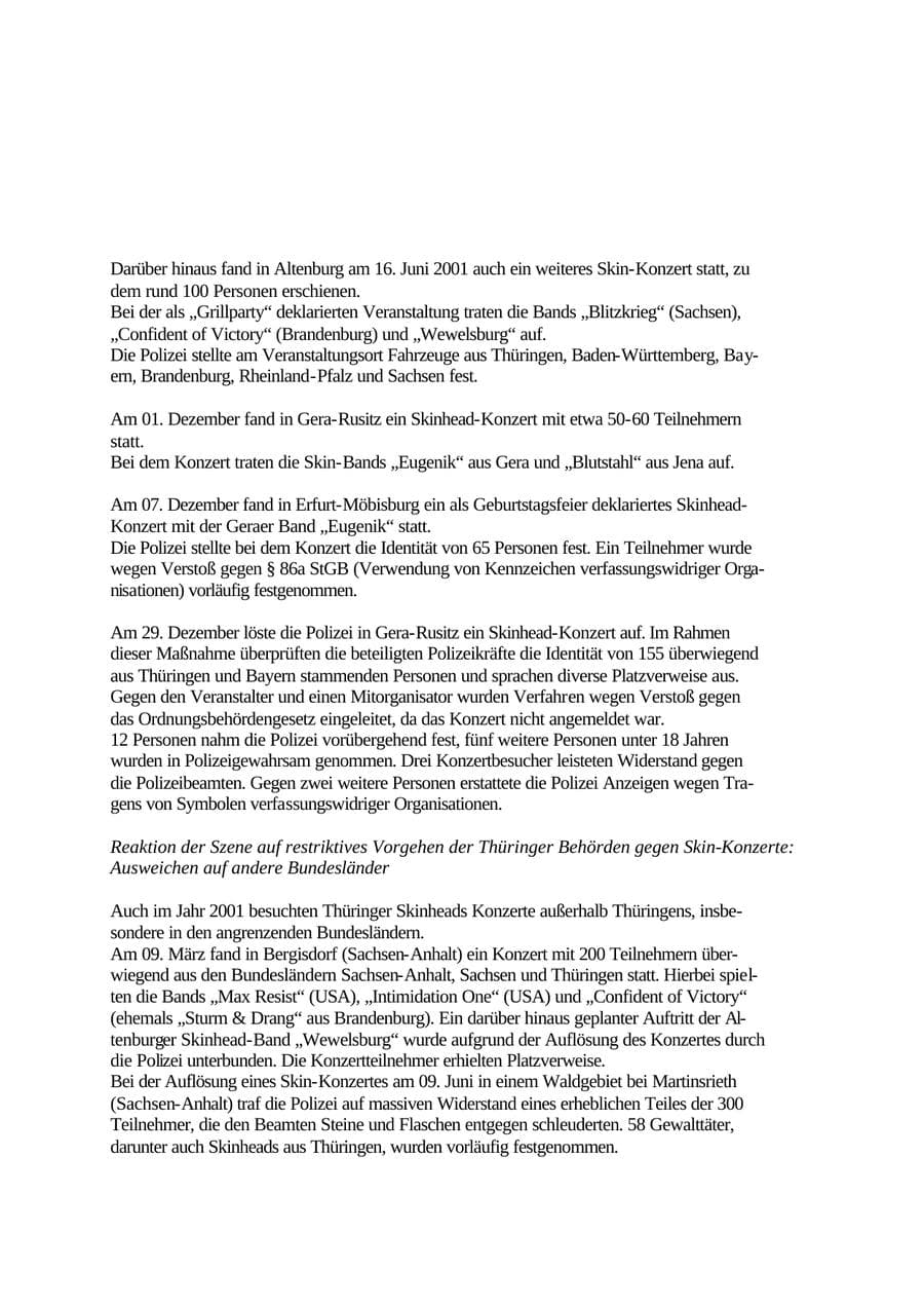 Seite 38 des Verfassungsschutzbericht 2001 Thüringen