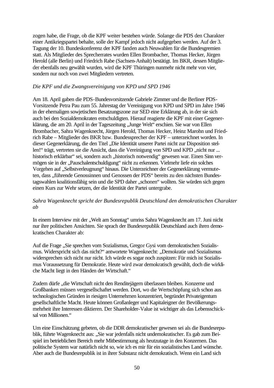 Seite 50 des Verfassungsschutzbericht 2001 Thüringen