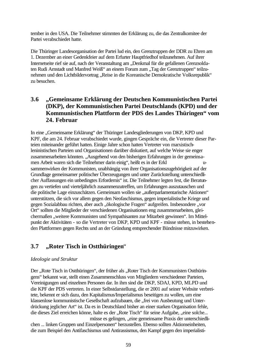 Seite 59 des Verfassungsschutzbericht 2001 Thüringen