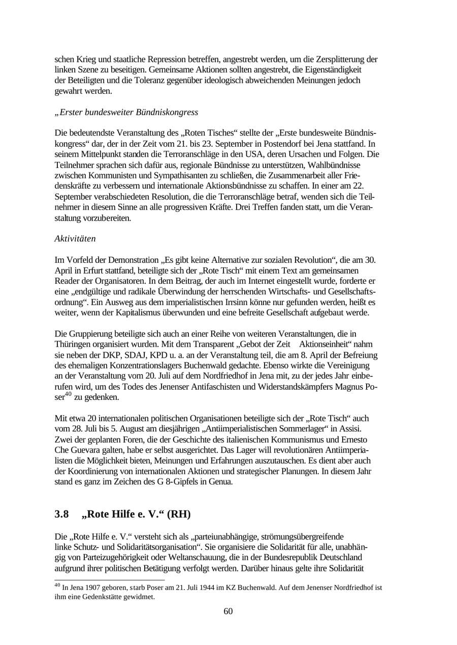 Seite 60 des Verfassungsschutzbericht 2001 Thüringen