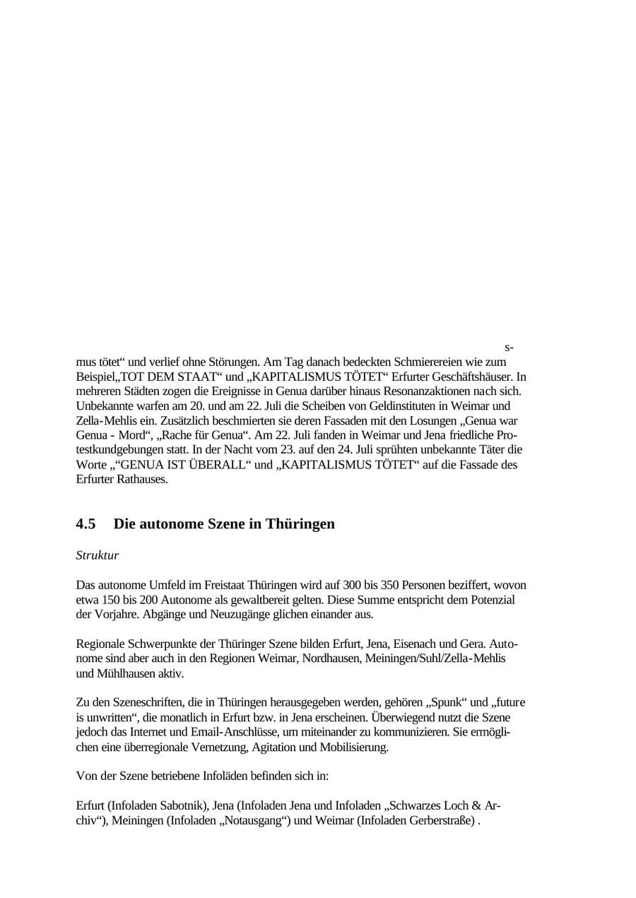 Seite 69 des Verfassungsschutzbericht 2001 Thüringen