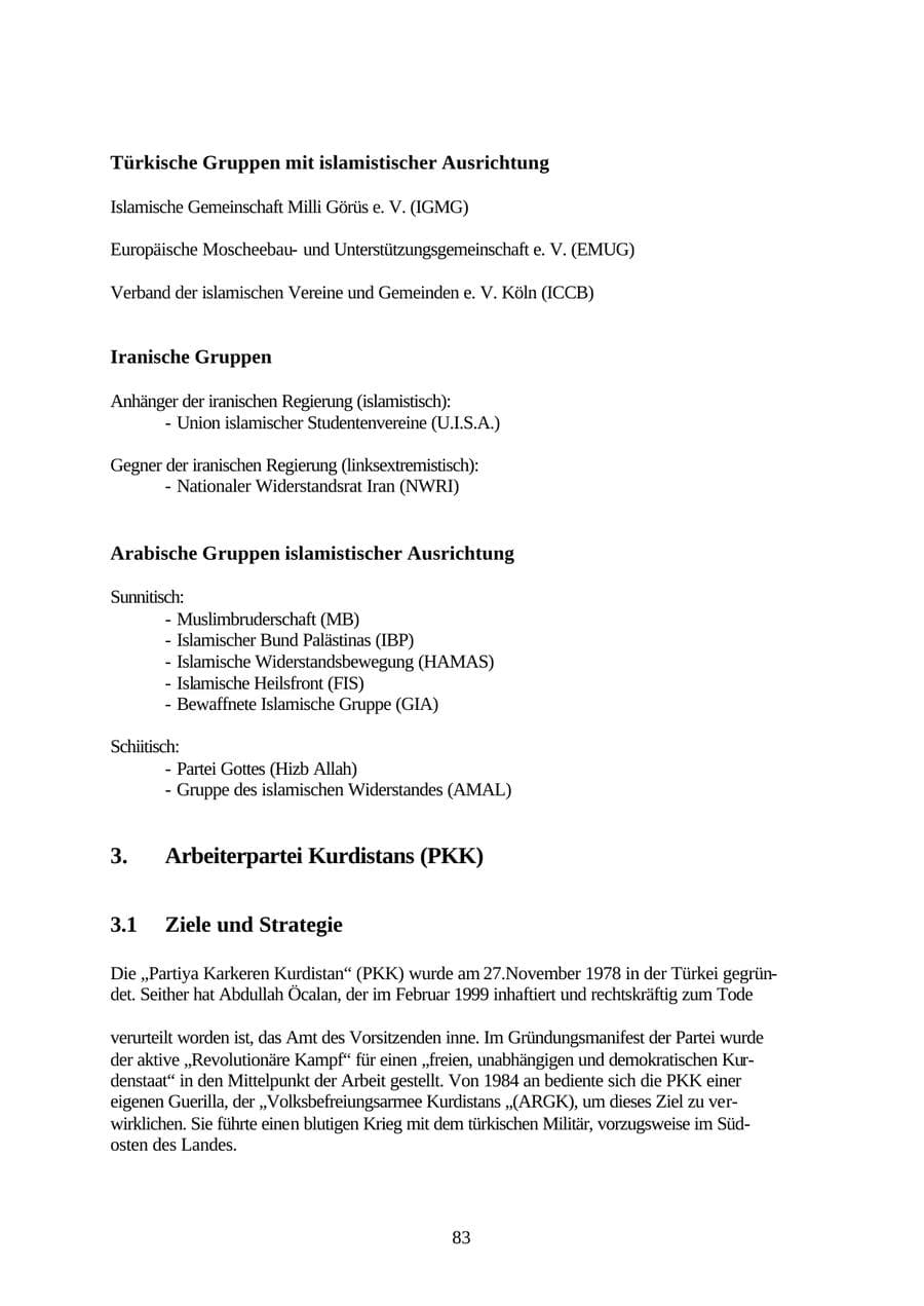 Seite 83 des Verfassungsschutzbericht 2001 Thüringen