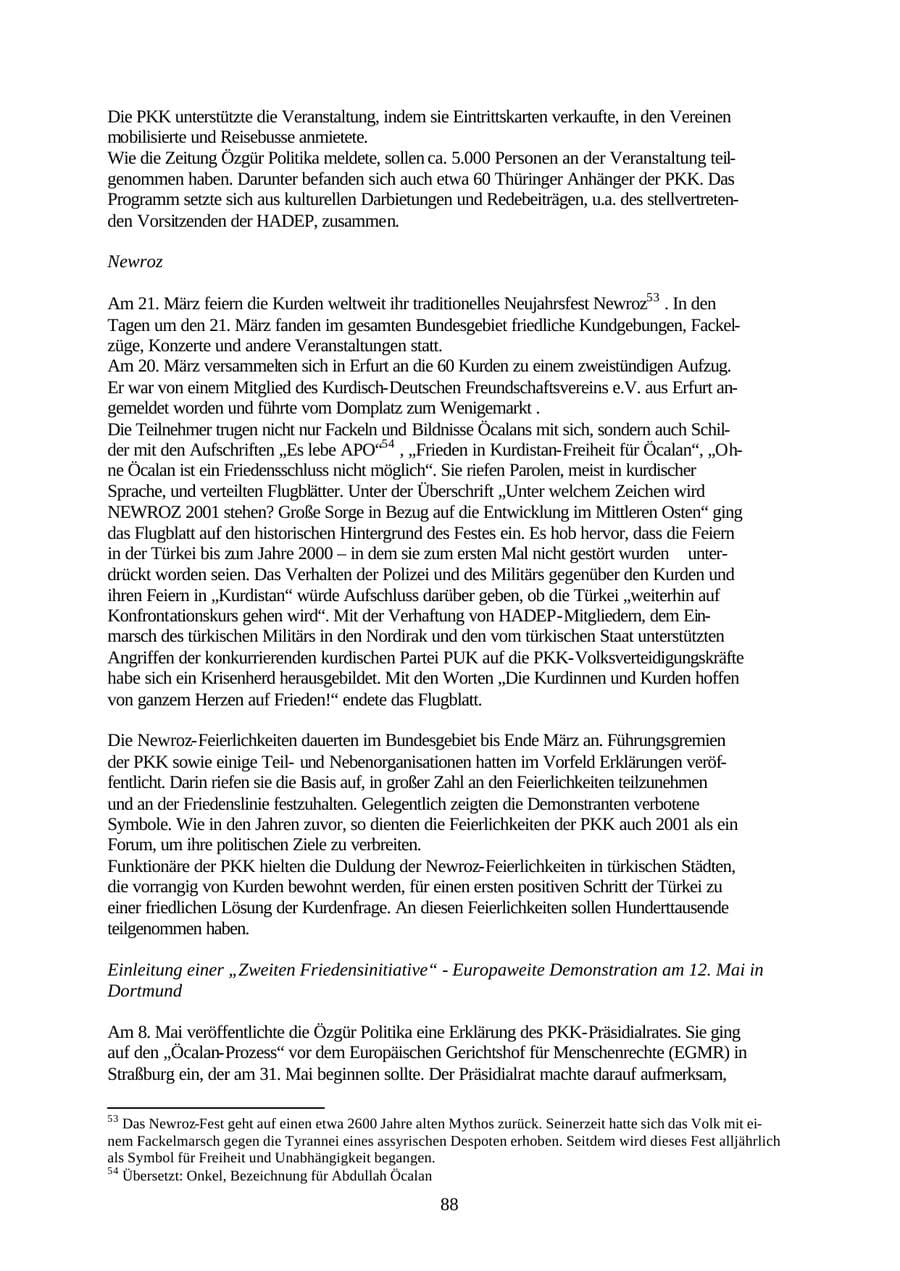 Seite 88 des Verfassungsschutzbericht 2001 Thüringen