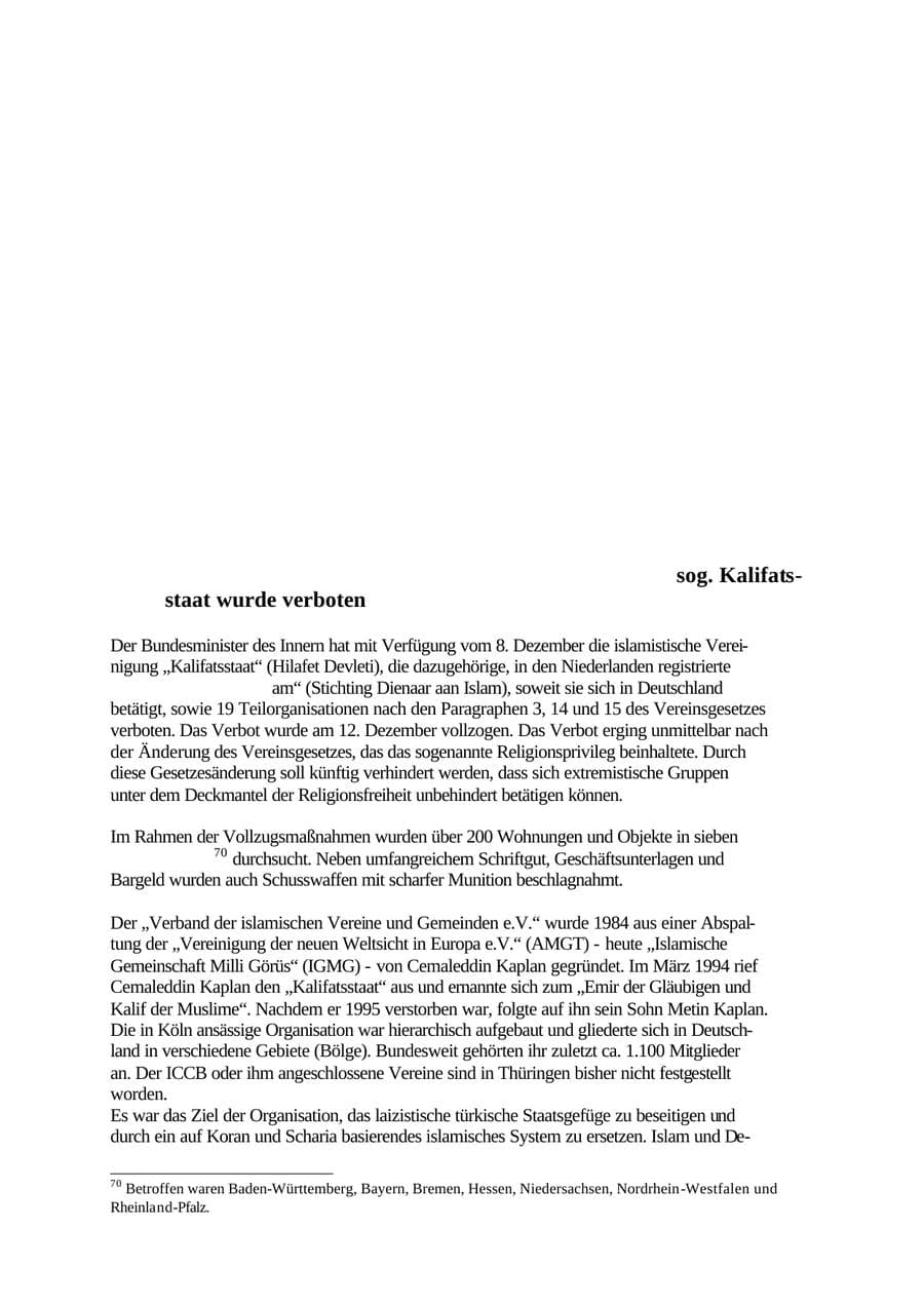 Seite 99 des Verfassungsschutzbericht 2001 Thüringen
