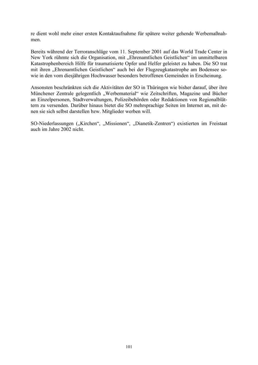 Seite 101 des Verfassungsschutzbericht 2002 Thüringen