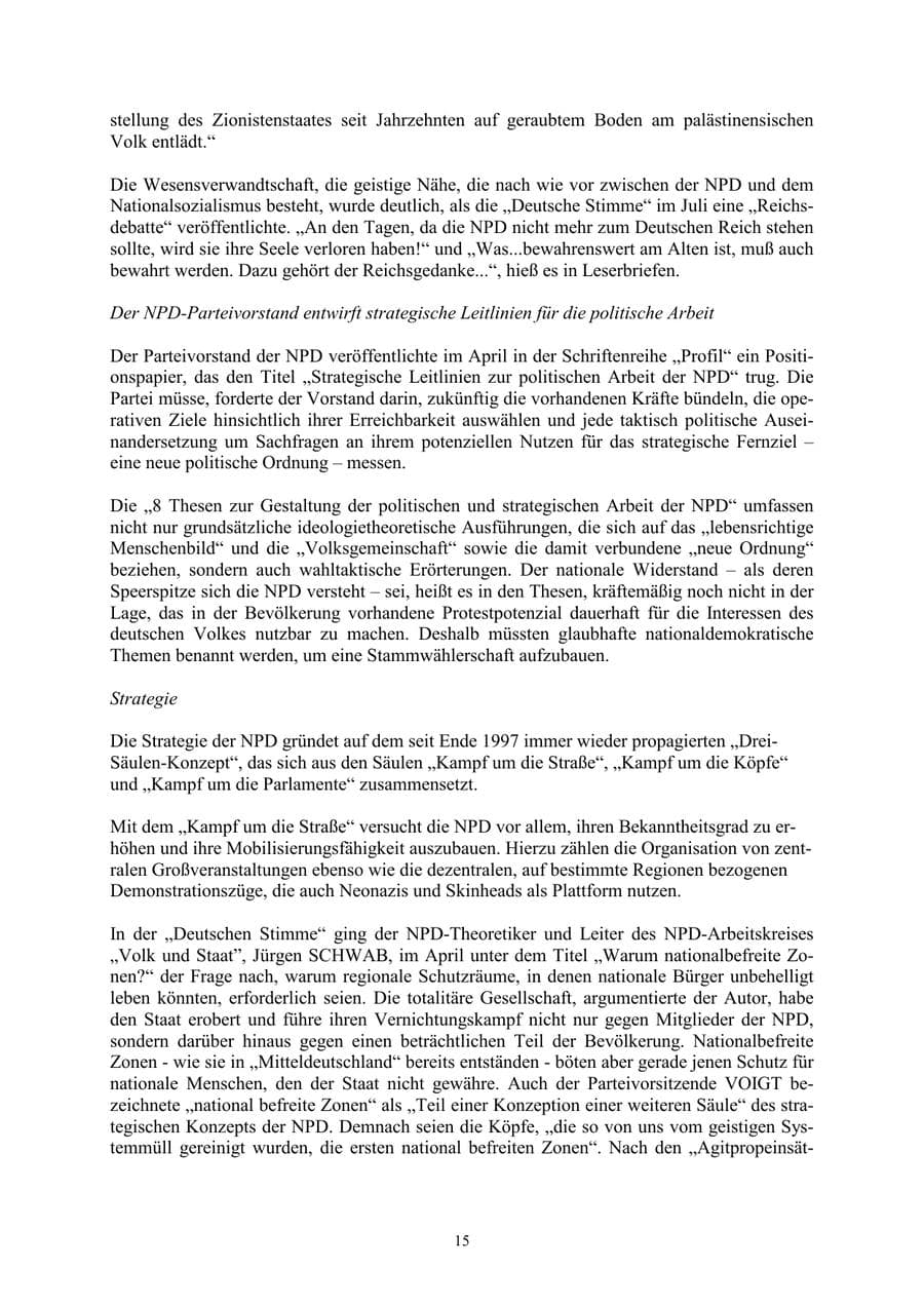 Seite 15 des Verfassungsschutzbericht 2002 Thüringen