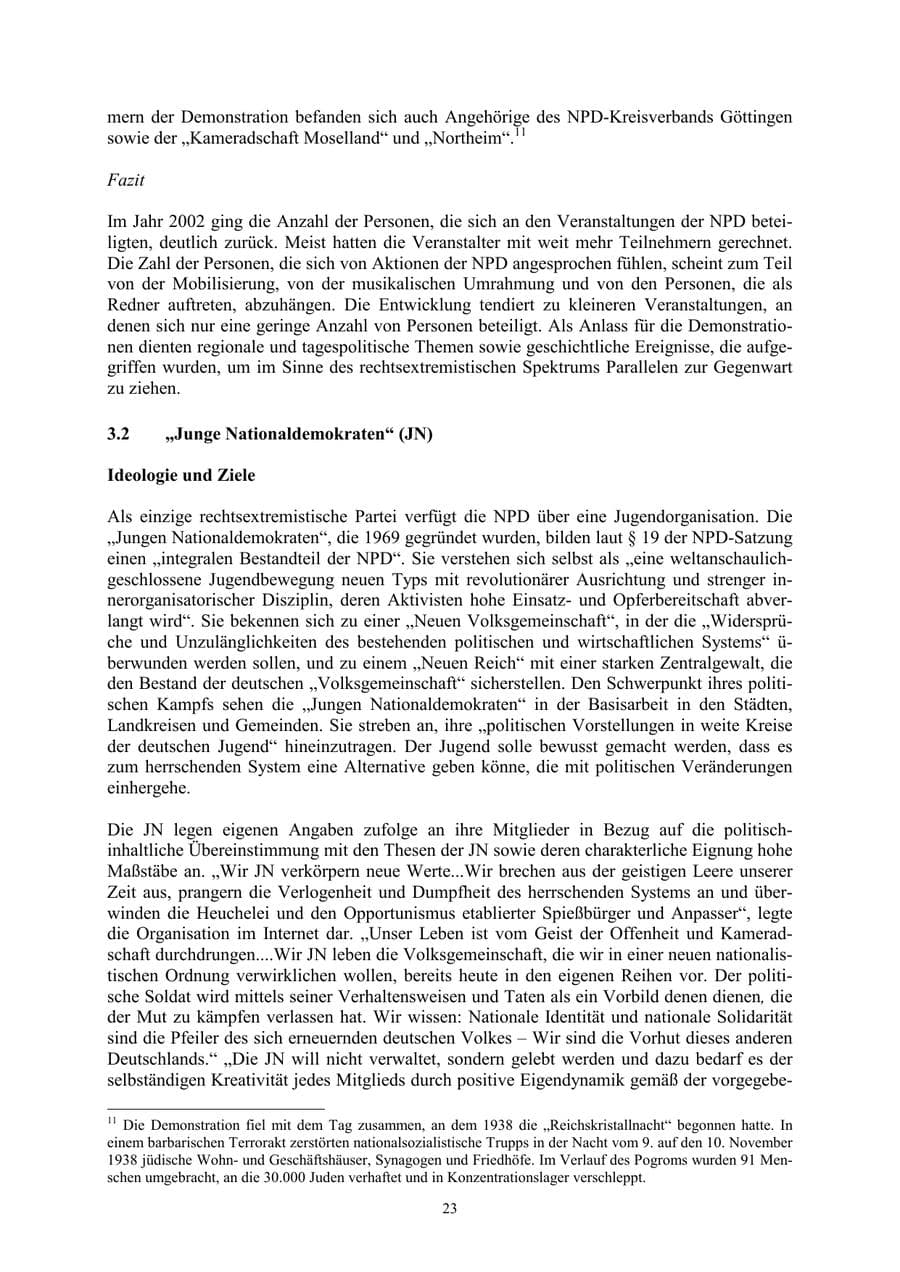 Seite 23 des Verfassungsschutzbericht 2002 Thüringen