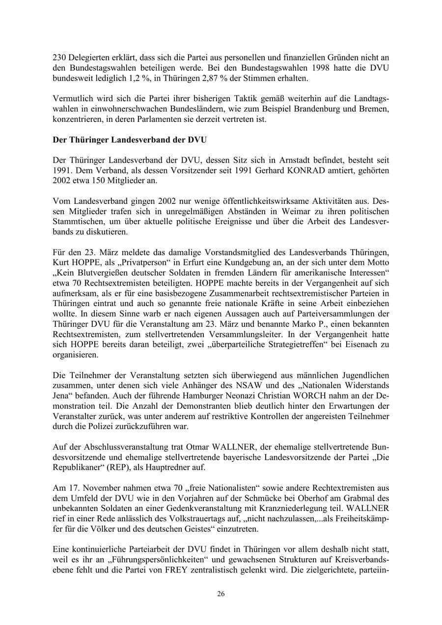Seite 26 des Verfassungsschutzbericht 2002 Thüringen
