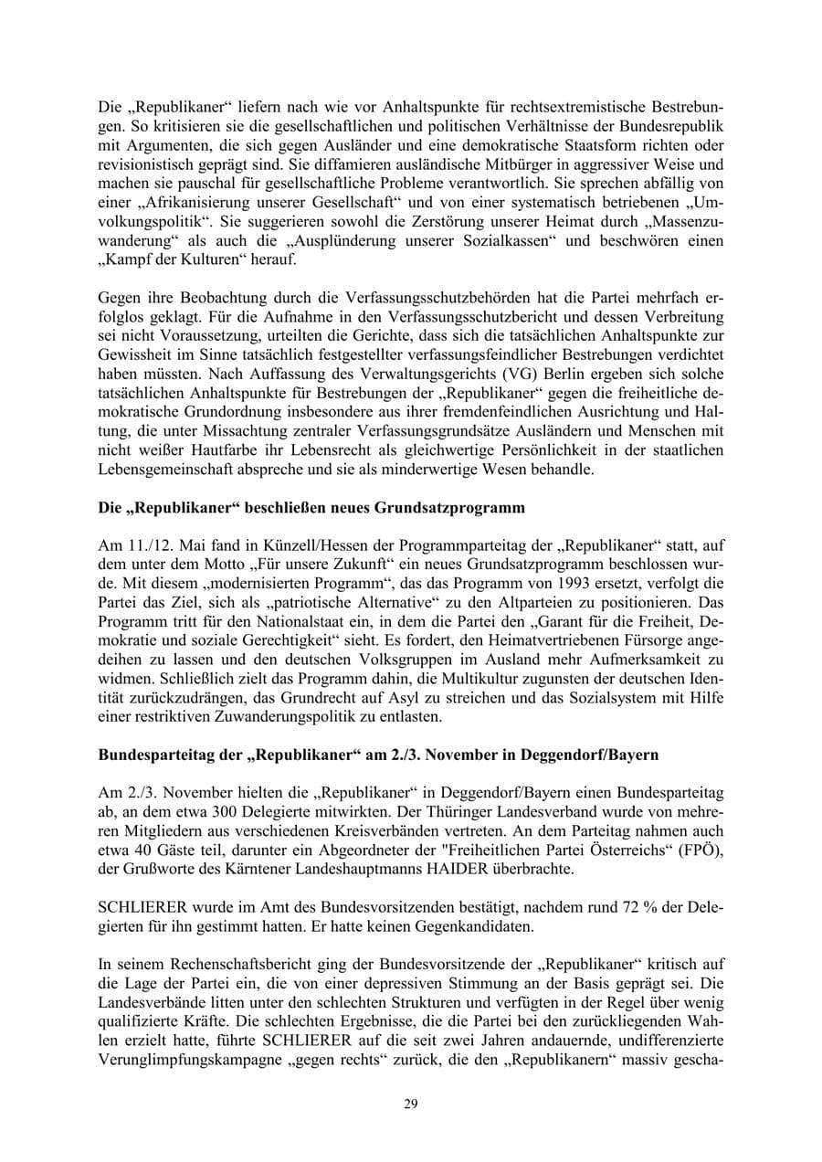 Seite 29 des Verfassungsschutzbericht 2002 Thüringen