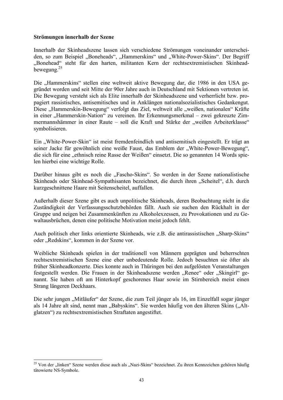 Seite 43 des Verfassungsschutzbericht 2002 Thüringen