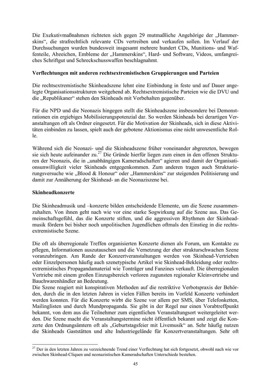 Seite 45 des Verfassungsschutzbericht 2002 Thüringen
