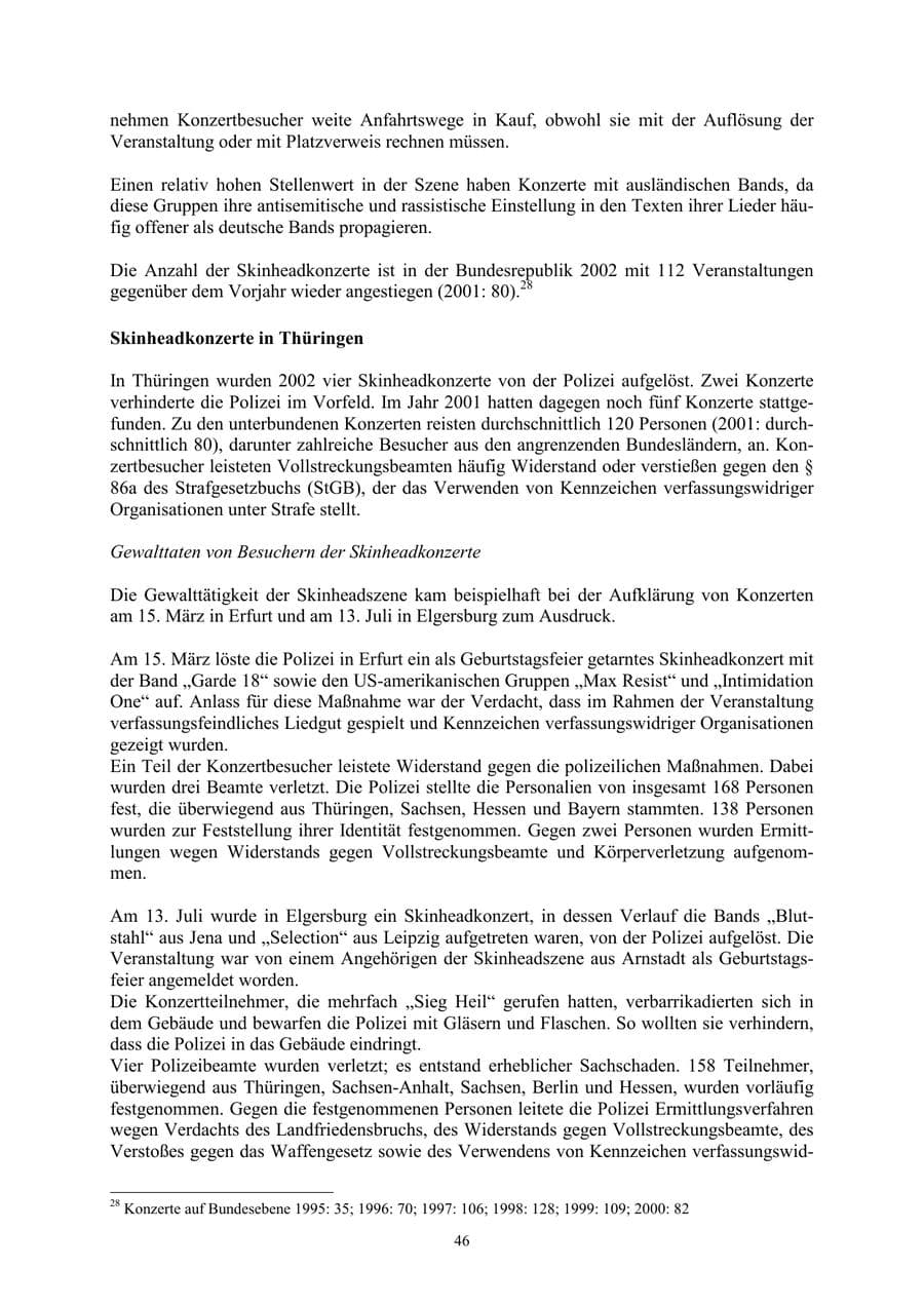 Seite 46 des Verfassungsschutzbericht 2002 Thüringen