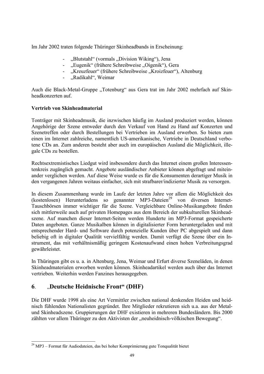 Seite 49 des Verfassungsschutzbericht 2002 Thüringen