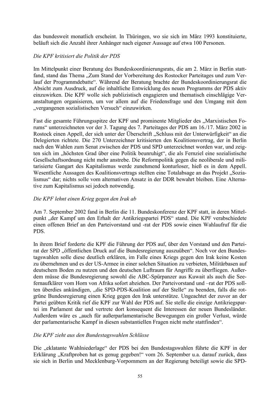 Seite 55 des Verfassungsschutzbericht 2002 Thüringen