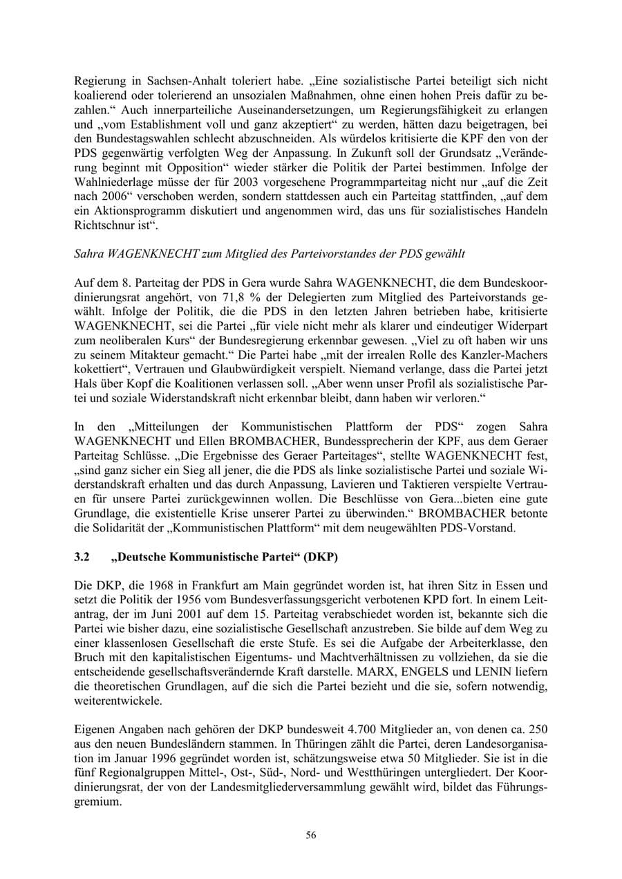 Seite 56 des Verfassungsschutzbericht 2002 Thüringen