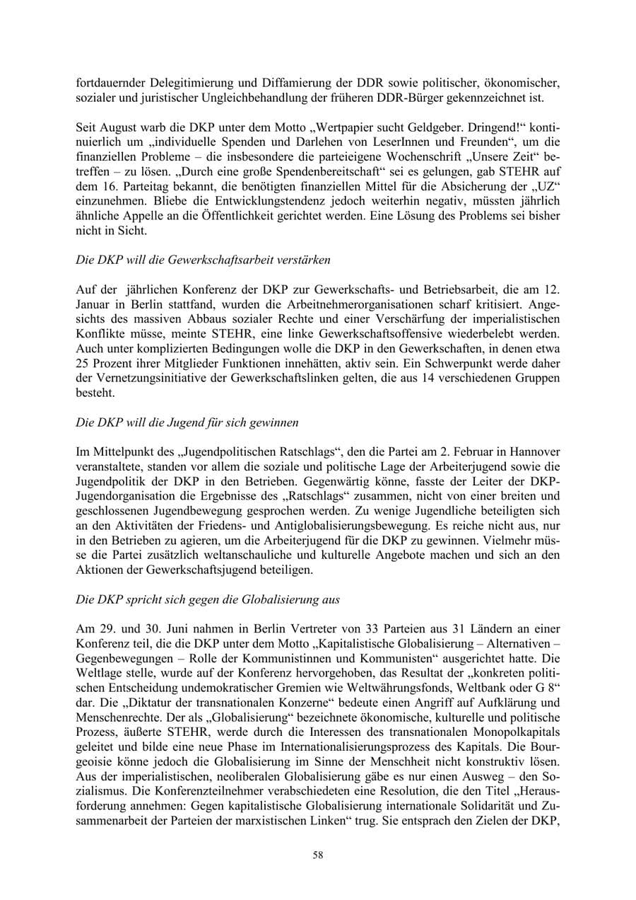 Seite 58 des Verfassungsschutzbericht 2002 Thüringen