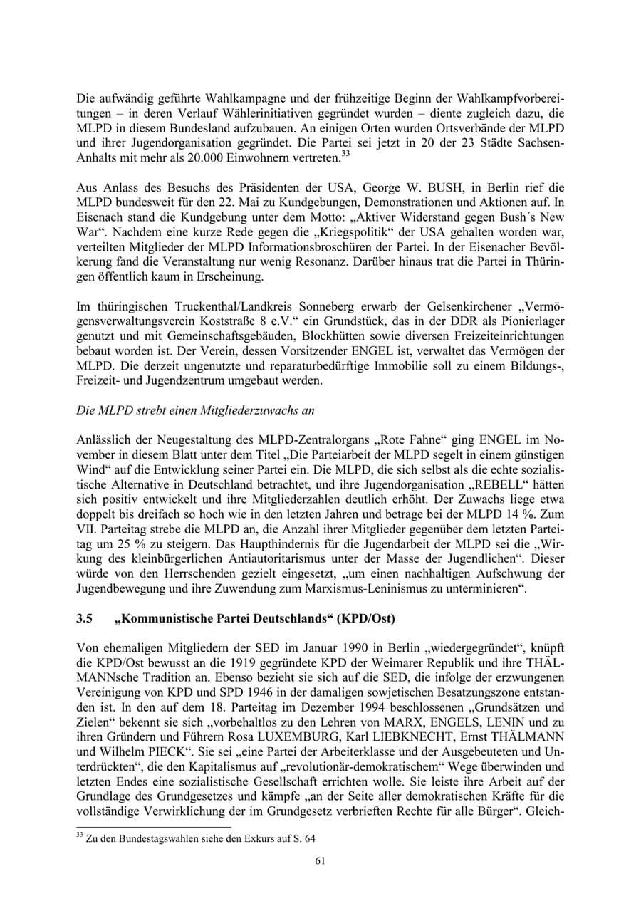 Seite 61 des Verfassungsschutzbericht 2002 Thüringen
