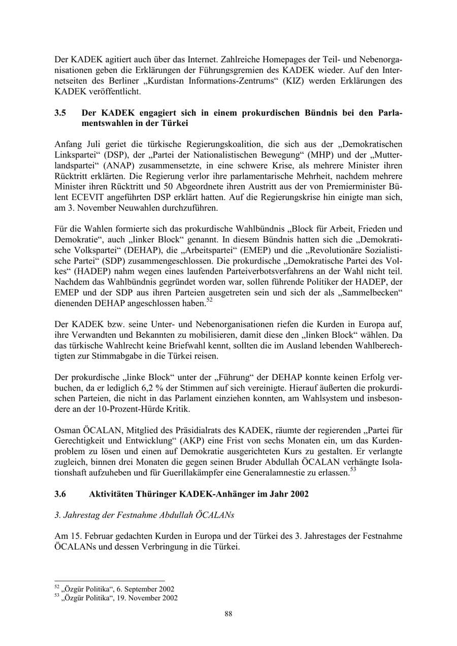 Seite 88 des Verfassungsschutzbericht 2002 Thüringen