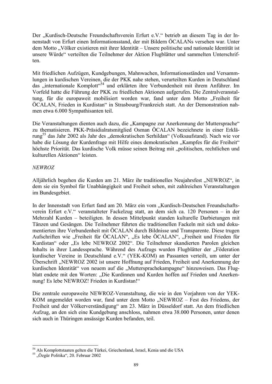 Seite 89 des Verfassungsschutzbericht 2002 Thüringen